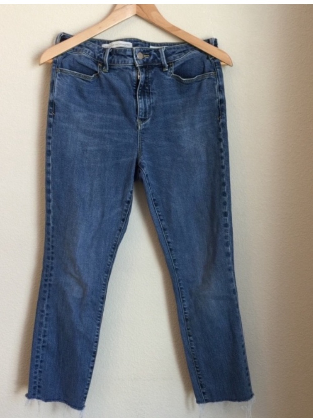 Anthropologie Pilcro High Rise Cropped Crop Raw Hem Blue Skinny Denim Jeans 29